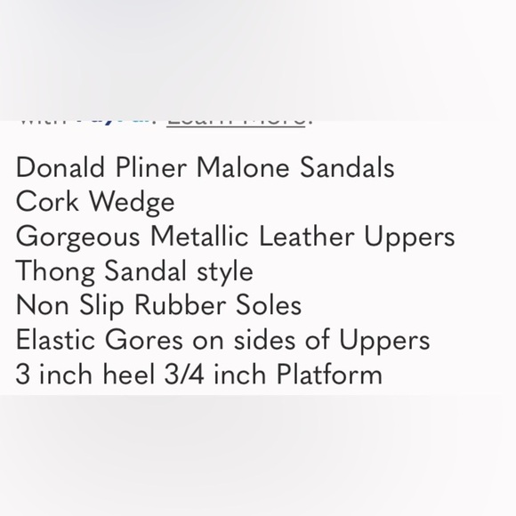 Donald J Pliner cork platforms size 7 in gold sparkle - Picture 4 of 4